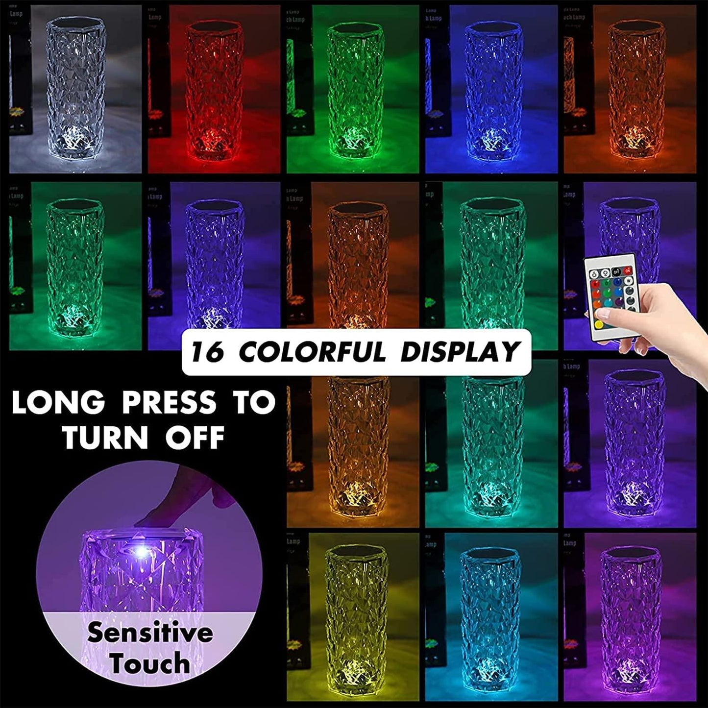 16 Color Changing Crystal Table Lamp