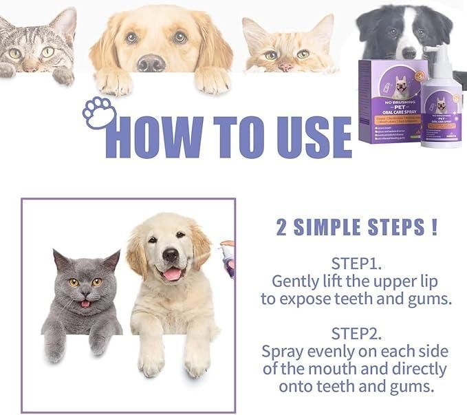 No Brushing Pet Oral Care Spray (Pack of 2)