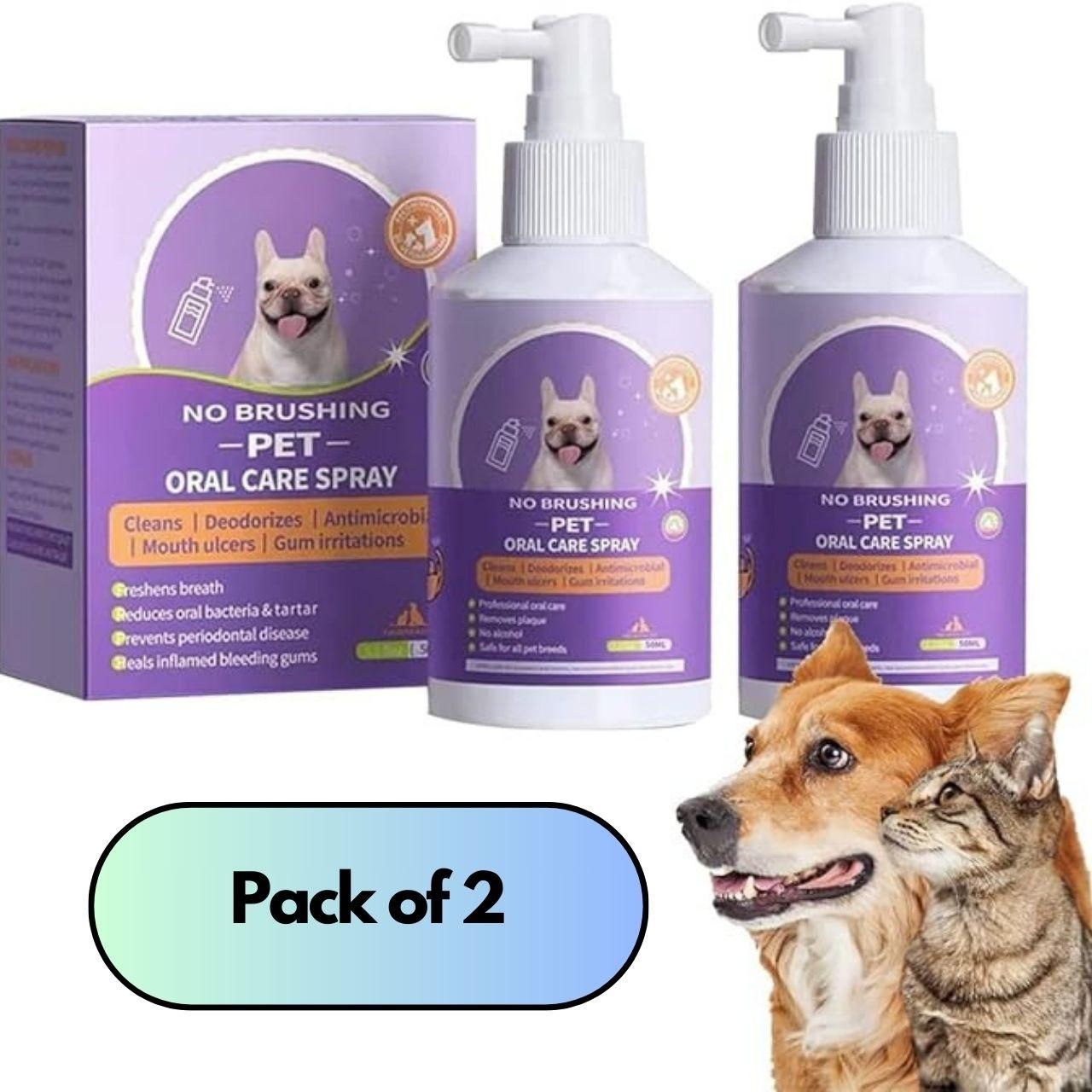 No Brushing Pet Oral Care Spray (Pack of 2)